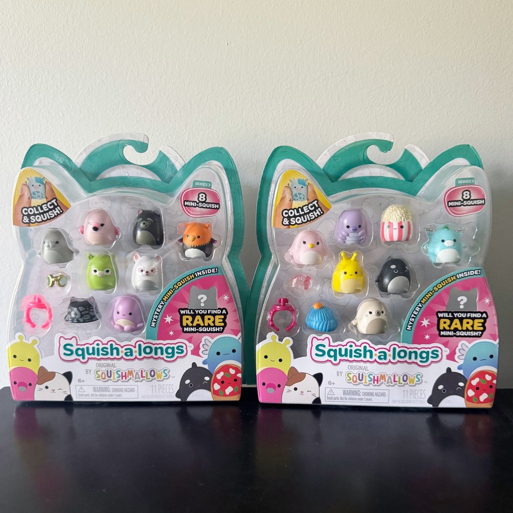 Squishmallows Squish-a-longs Series 3 Mini Figures 11pc Packs Lot of 2 NIB NEW